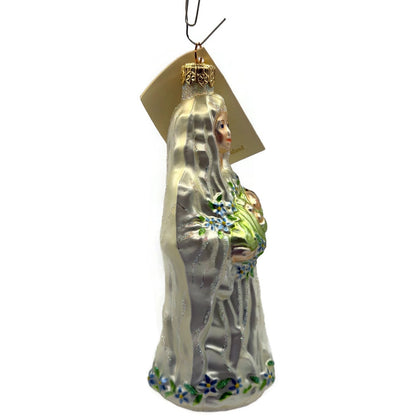 Patricia Breen Bountiful Madonna Flowers Pearl White Christmas Tree Ornament