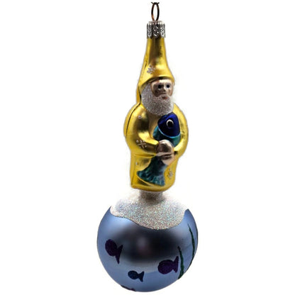 Patricia Breen Marinista Santa Matte Ball Fish Seaweed Nautical Decor Ornament