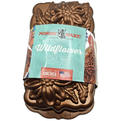 Wildflower Loaf Cake Pan Heavy Cast Aluminum 6 Cup Non Stick Dessert NordicWare