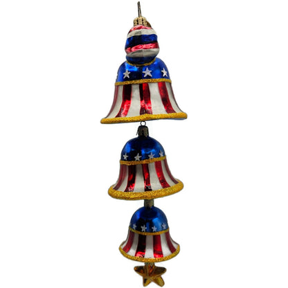 Christopher Radko Freedom Ring Forever Patriotic Bells Christmas Ornament 020606
