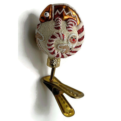 Patricia Breen Ultra Miniature Chameleon Gingerbread Clip On Christmas Ornament