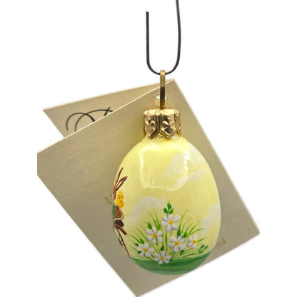 Patricia Breen Miniature Egg Surprise Rex Rides Glass Easter Bunny Tree Ornament
