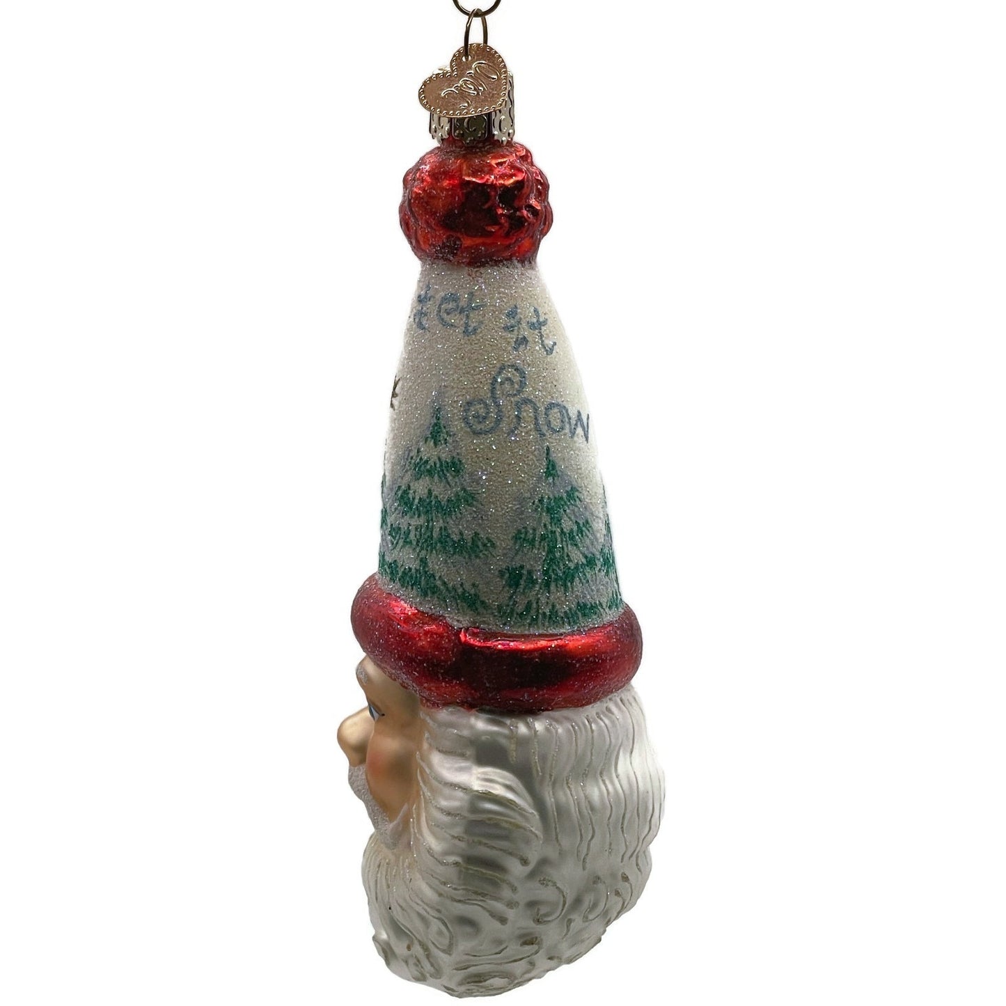 OWC Let It Snow Santa Claus Head Ornament Snowman Old World Christmas Tree Decor