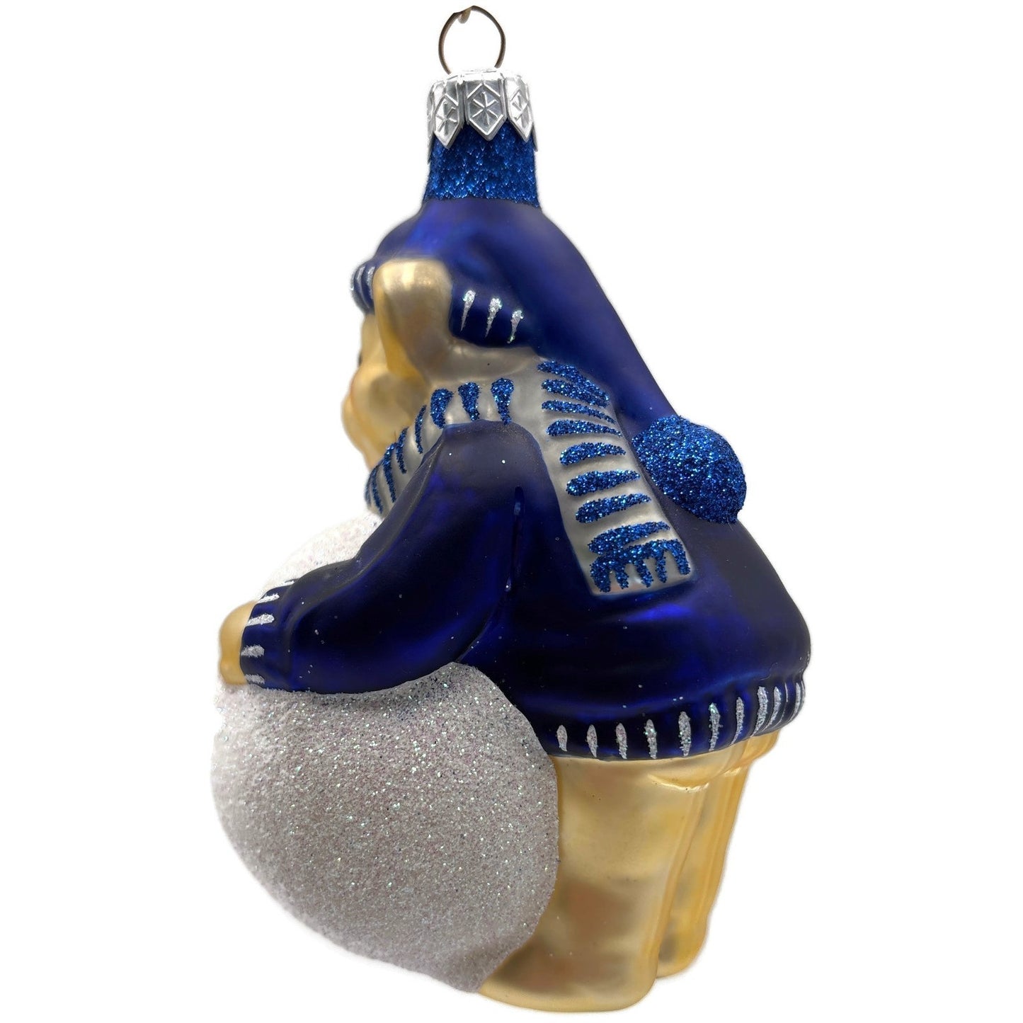 Patricia Breen Henry The Baby Bear Blue Snowball Glass Christmas Tree Ornament
