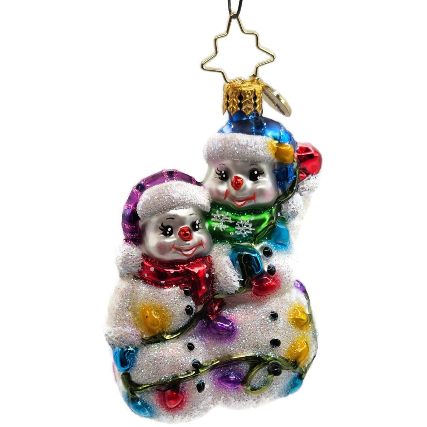 Christopher Radko Snowmen Glowmen Glittered Christmas Tree Ornament 1017212