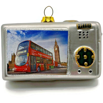 Digital Camera Double Decker Bus London England Christmas Tree Decor Ornament