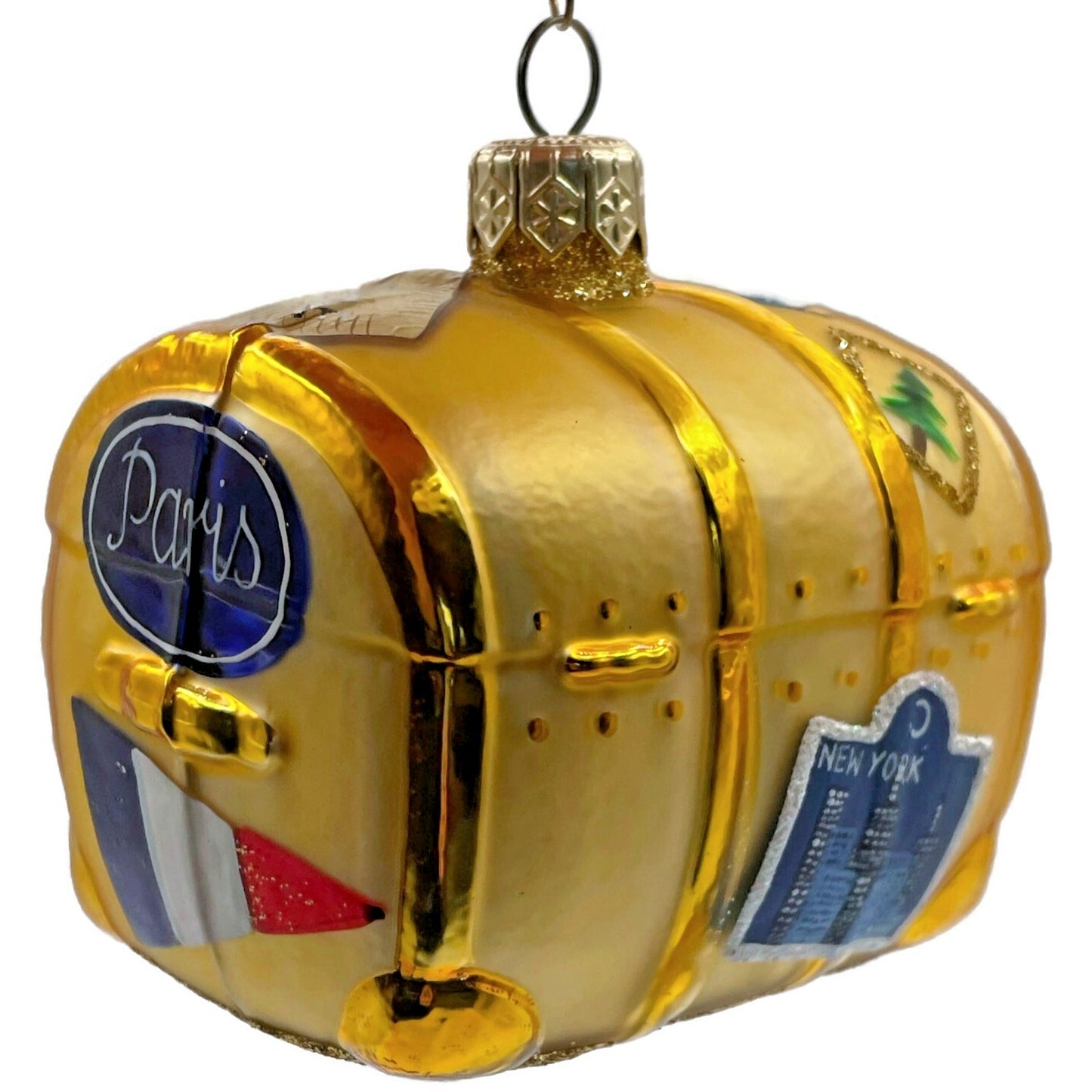 Patricia Breen Bon Voyage Gold Atlanta Cairo Rio Travel Christmas Ornament 9903