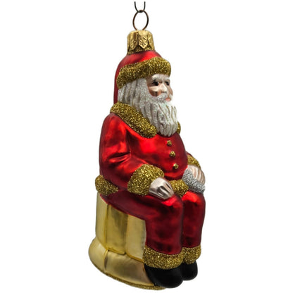 Patricia Breen Cyberspace Santa Red Gold Silver Mouse Christmas Tree Ornament