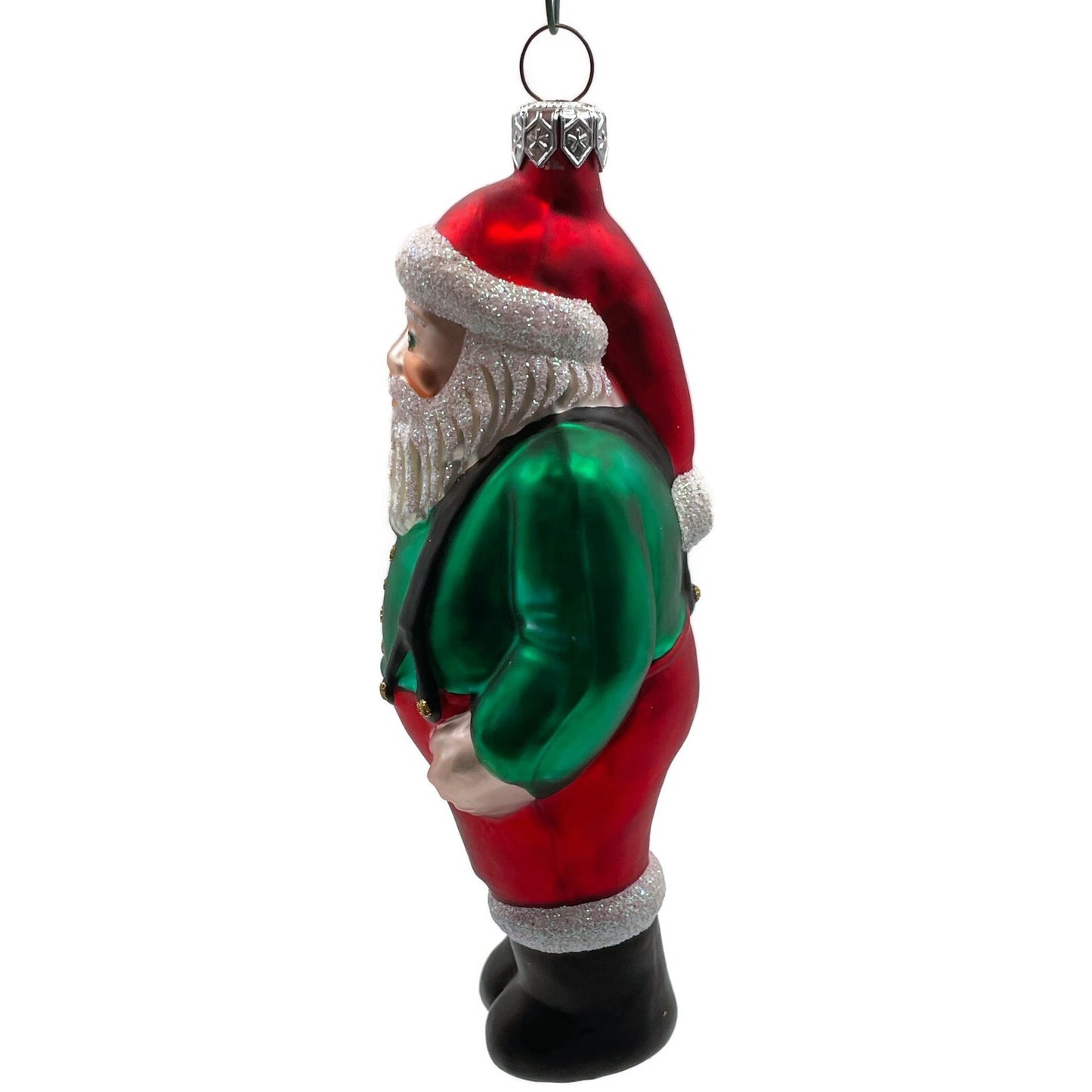 Patricia Breen Workshop Santa Claus Green Shirt Red Hat Pants Christmas Ornament