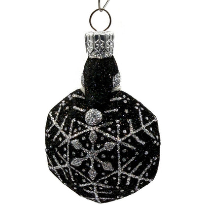 Patricia Breen Snowflake Noel Black Santa Claus Hexagon Christmas Ornament 2257