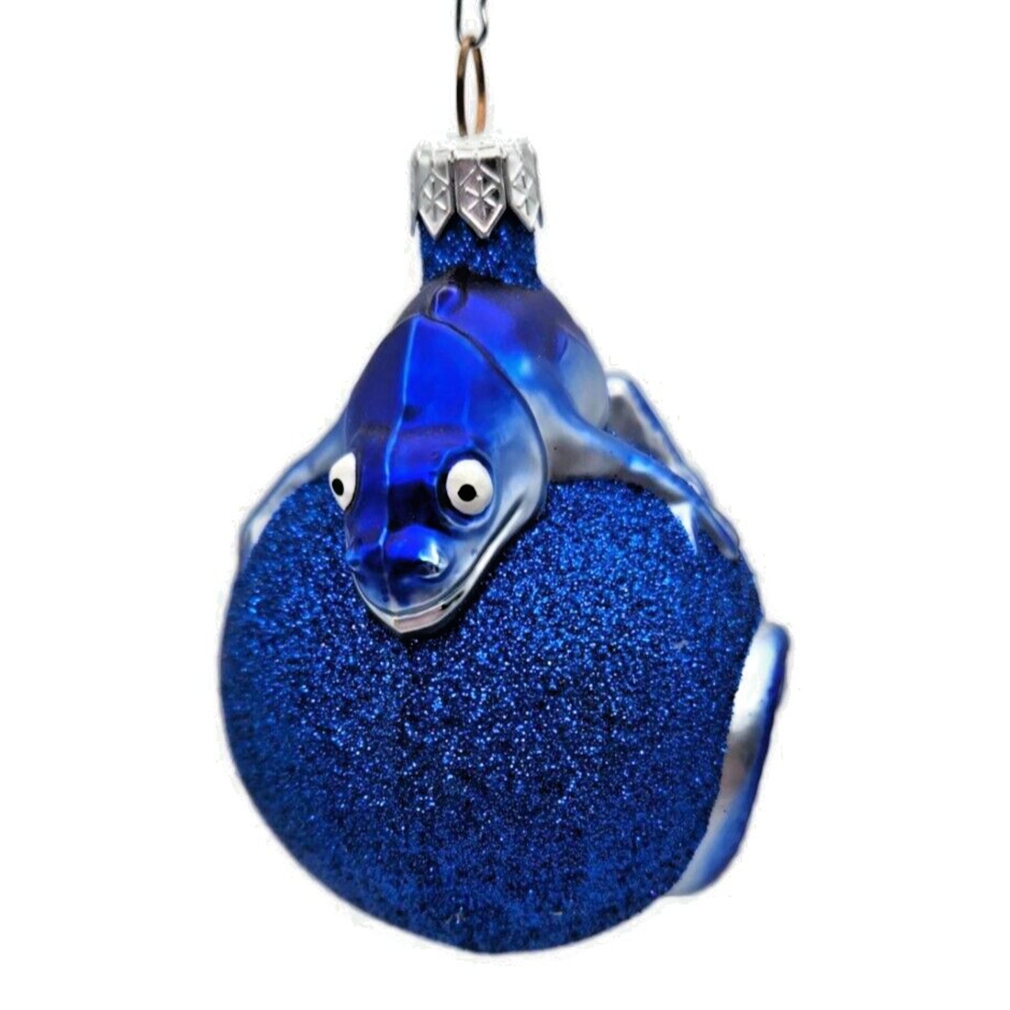 Ornament Patricia Breen Chameleon Blue Glittered Glass Christmas Holiday Tree