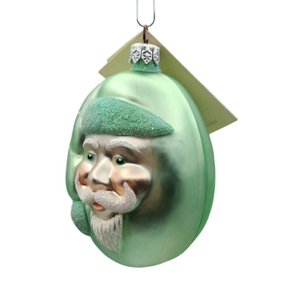 Patricia Breen Jelly Bean Santa Claus Head Mint Green Matte Christmas Ornament