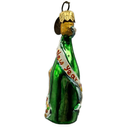 Christopher Radko 2000 Cheers Green Champagne Bottle New Year Ornament 99-285-0