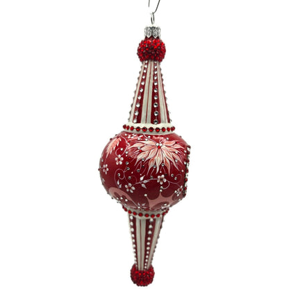 Patricia Breen Looking Glass Chinoiserie Red Reflector Christmas Tree Ornament