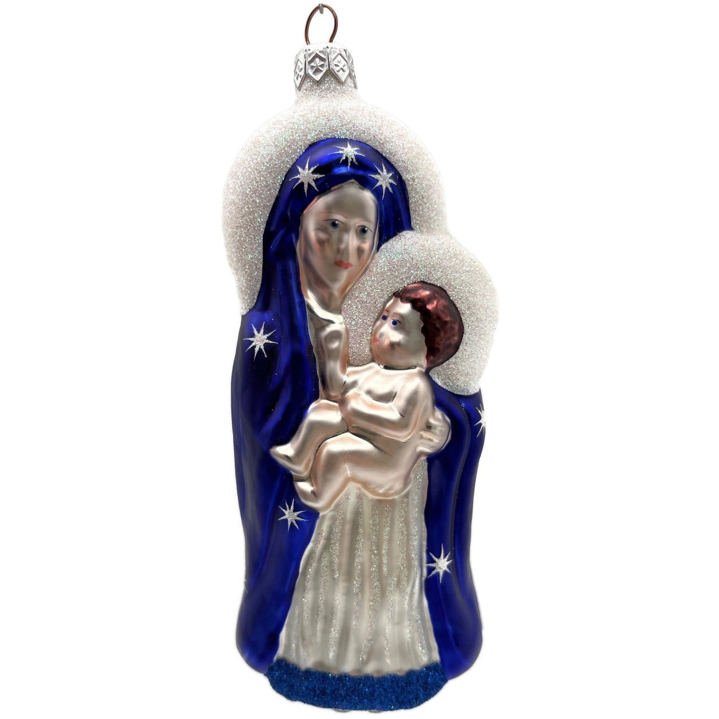 Patricia Breen Madonna of the Sun Cobalt Blue Stars Christmas Tree Ornament