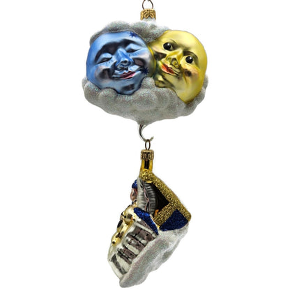 Patricia Breen Sweet Dreams Pearl Bed Gold Trim Moon Sun Christmas Tree Ornament