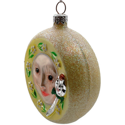 Patricia Breen Dish and Spoon Yellow Painted Flowers Christmas Tree Ornament