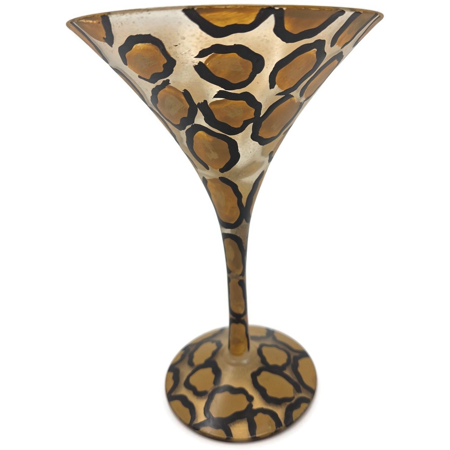 Lolita Leopardtini Love My Martini Cocktail Glass Hand Painted Animal Print