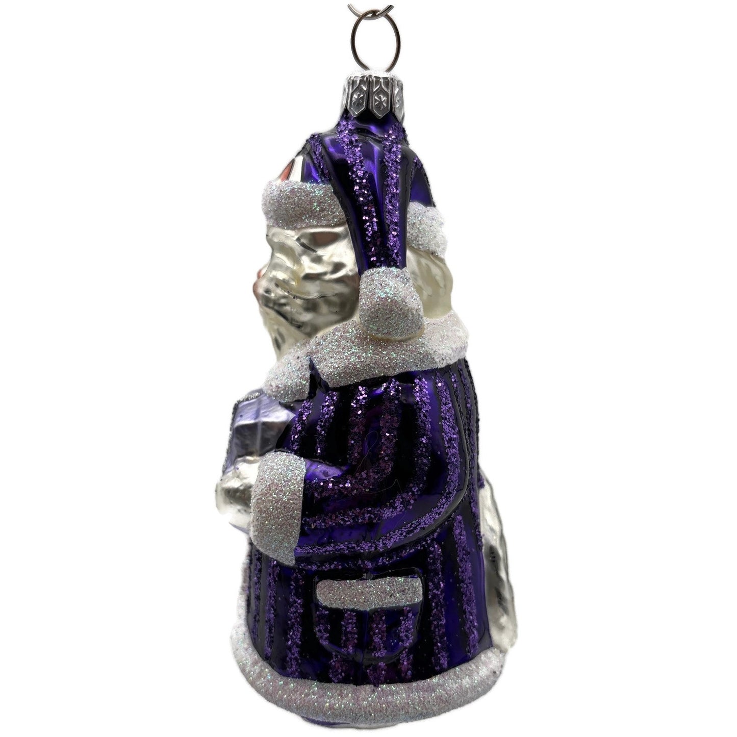 Patricia Breen Kitty Claus Purple Stripes Cat Christmas Tree Ornament CATZ