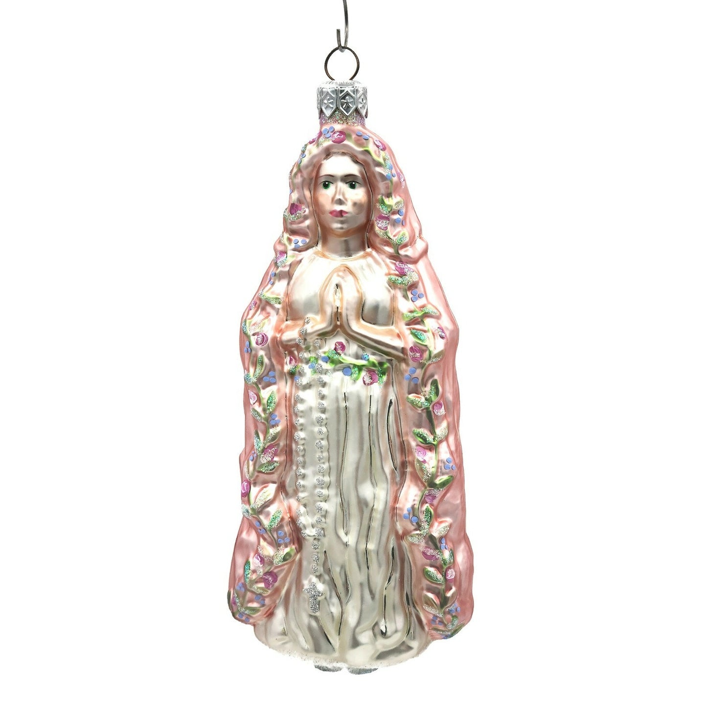 Patricia Breen Madonna of the Flowers Glittered Bottom Spring Christmas Ornament
