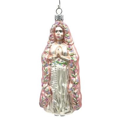 Patricia Breen Madonna of the Flowers Glittered Bottom Spring Christmas Ornament