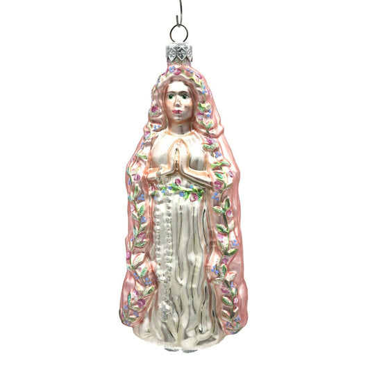 Patricia Breen Madonna of the Flowers Glittered Bottom Spring Christmas Ornament