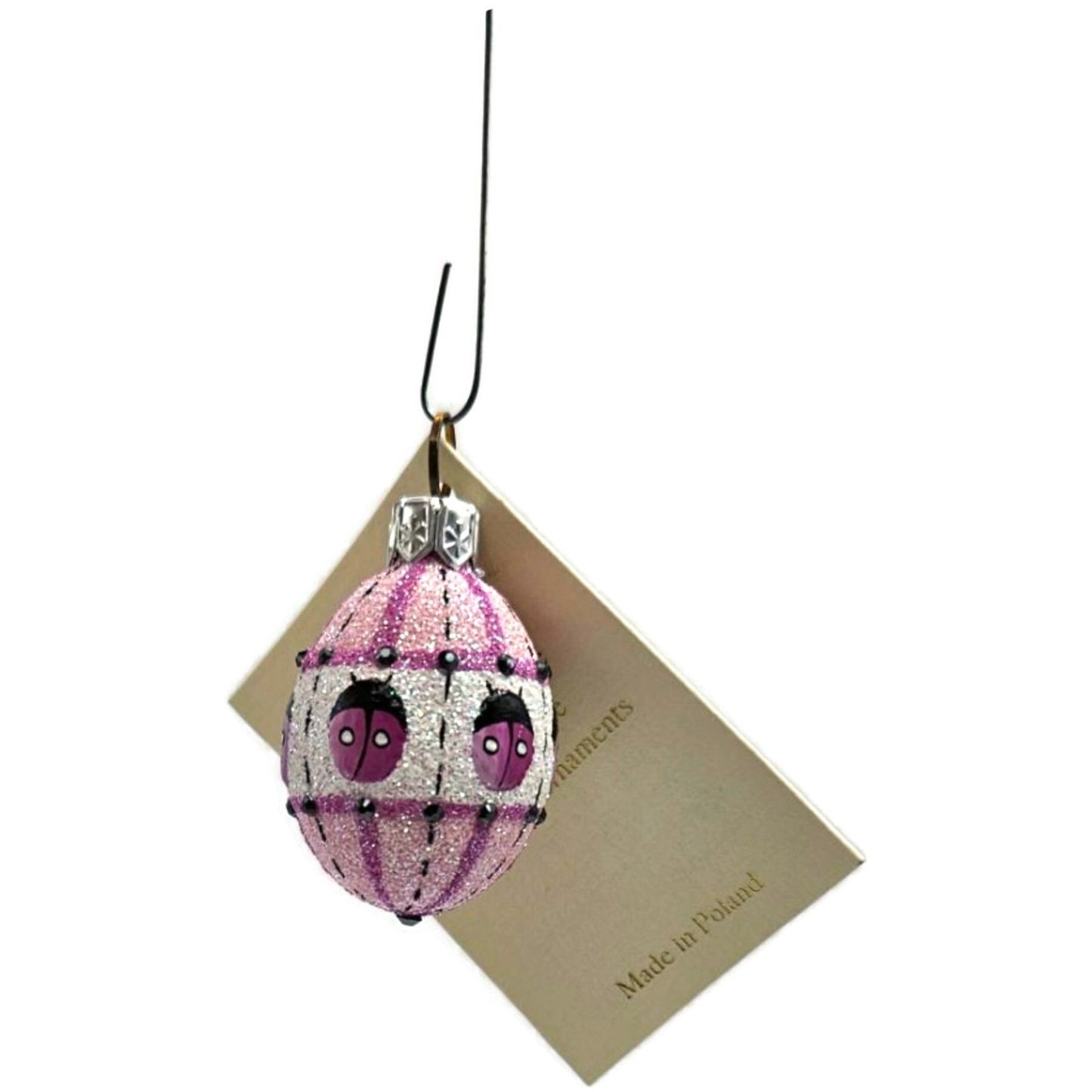 Patricia Breen Miniature Egg Surprise Ladybug Pink Easter Christmas Ornament