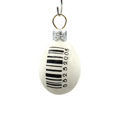 Patricia Breen Miniature Egg Bar Code White Black Easter Spring Ornament 2008