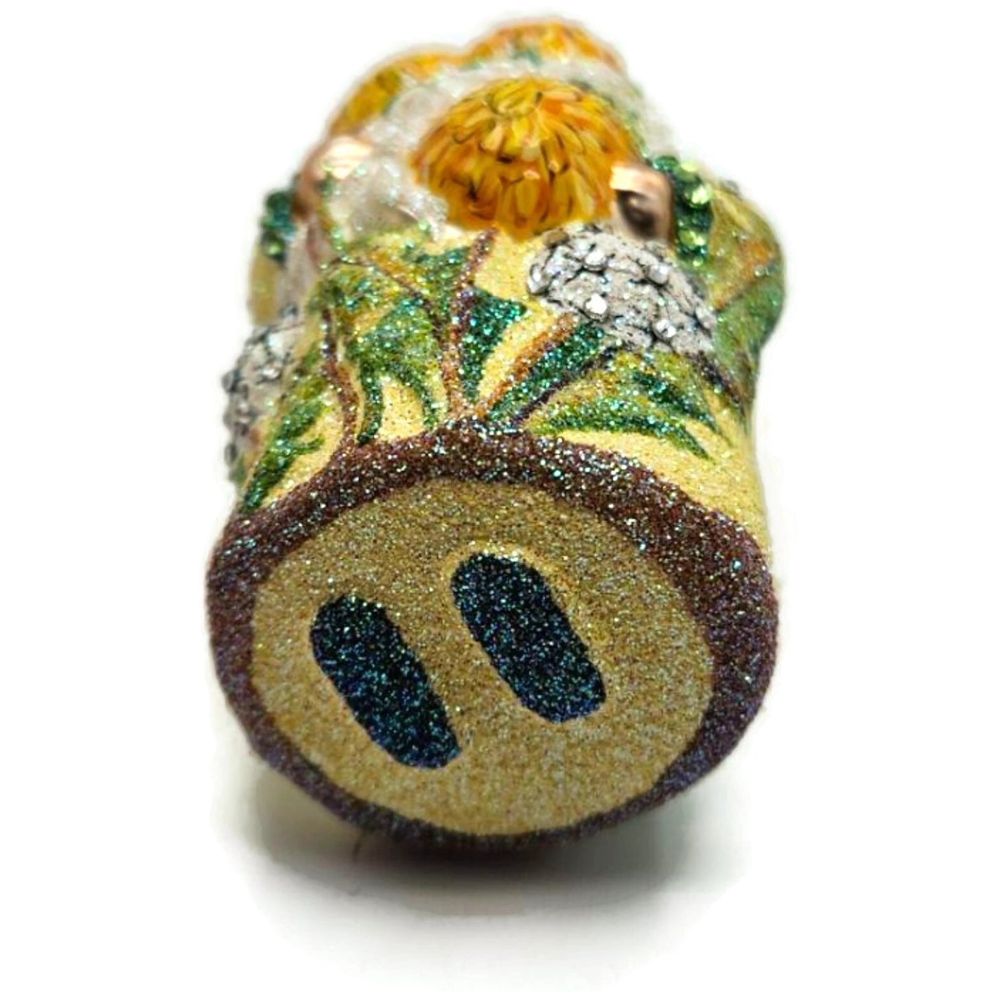 Patricia Breen Miniature Dandelion Santa Yellow Spring Christmas Ornament NM