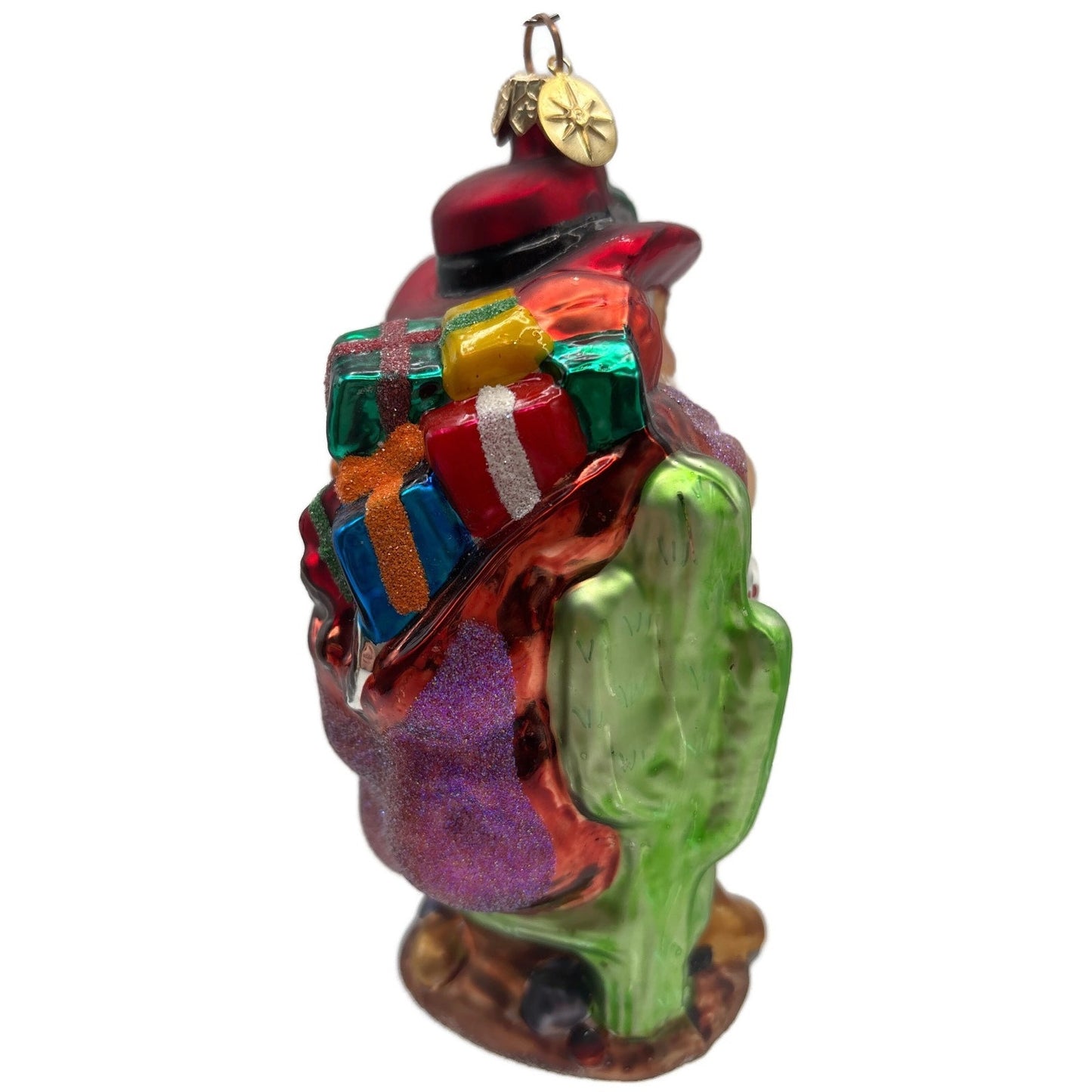 Christopher Radko Cowboy Santa Boots Christmas Tree Ornament Glass 00-QVC-2