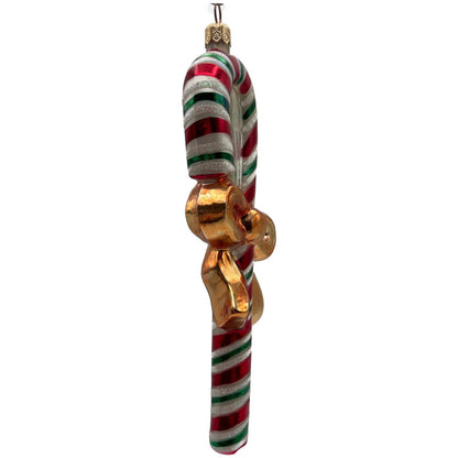 Christopher Radko Candy Wrap Gold Bow Stiped Christmas Tree Ornament 99-002-0