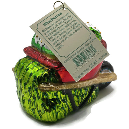 Wheelbarrow Flower Garden Ornament Spring Old World Christmas Holiday Tree OWC