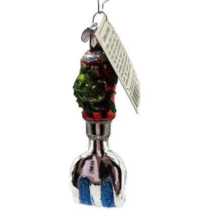 OWC Garden Cultivator Rake Frog Yard Work Glass Old World Christmas Ornament