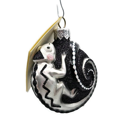 Patricia Breen Once Again for James Chameleon Black Platinum Christmas Ornament