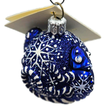 Patricia Breen For James Twice Snowflakes Cobalt Blue Chameleon Ornament 2581