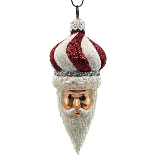 Patricia Breen Miniature Minsk Santa Red White Striped Christmas Tree Ornament