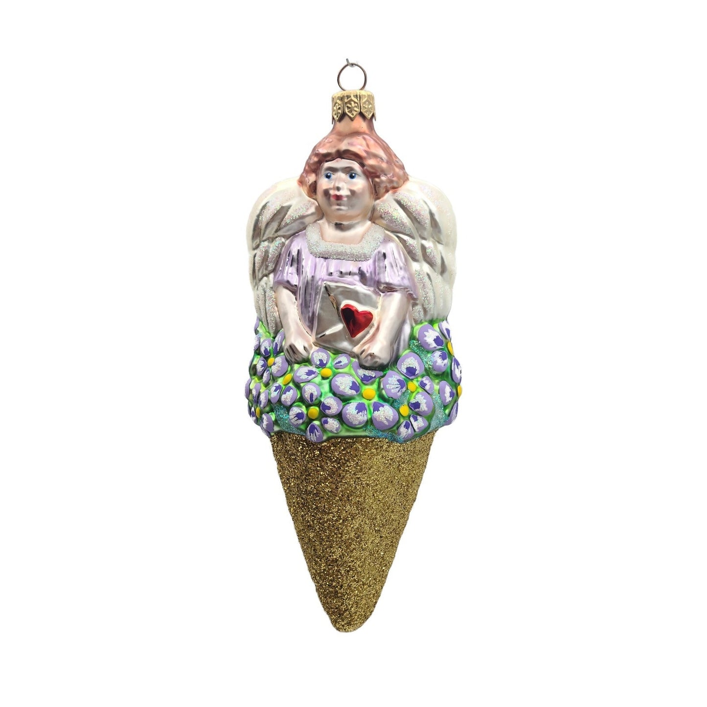 Patricia Breen Angel Nosegay Glittered Cone Spring Christmas Tree Ornament