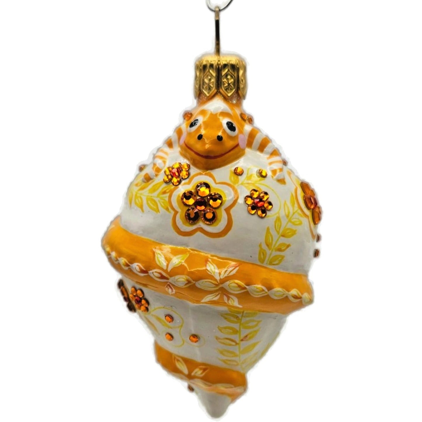 Patricia Breen Topping Chameleon Zalipie Persimmon Fall Christmas Tree Ornament