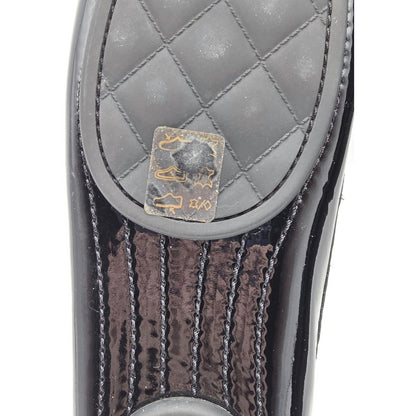 Chanel Black Patent Leather Moccasins Loafers Womens EU 40 / US 10B + Dust Bags