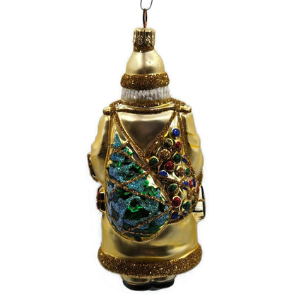 Patricia Breen Portobello Road Santa Claus Gold Presents Christmas Tree Ornament