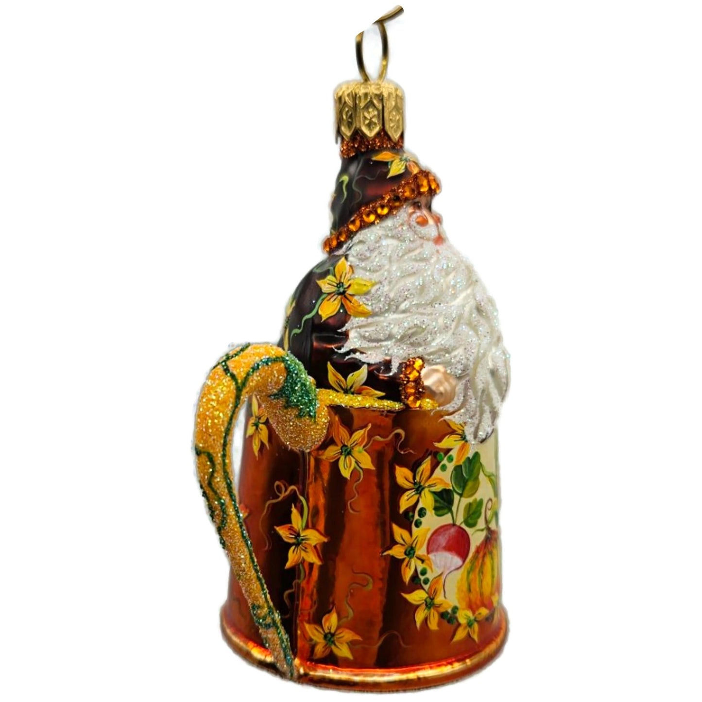 Patricia Breen Elaine's Santa Claus Watering Can Autumnal Jeweled Fall Ornament