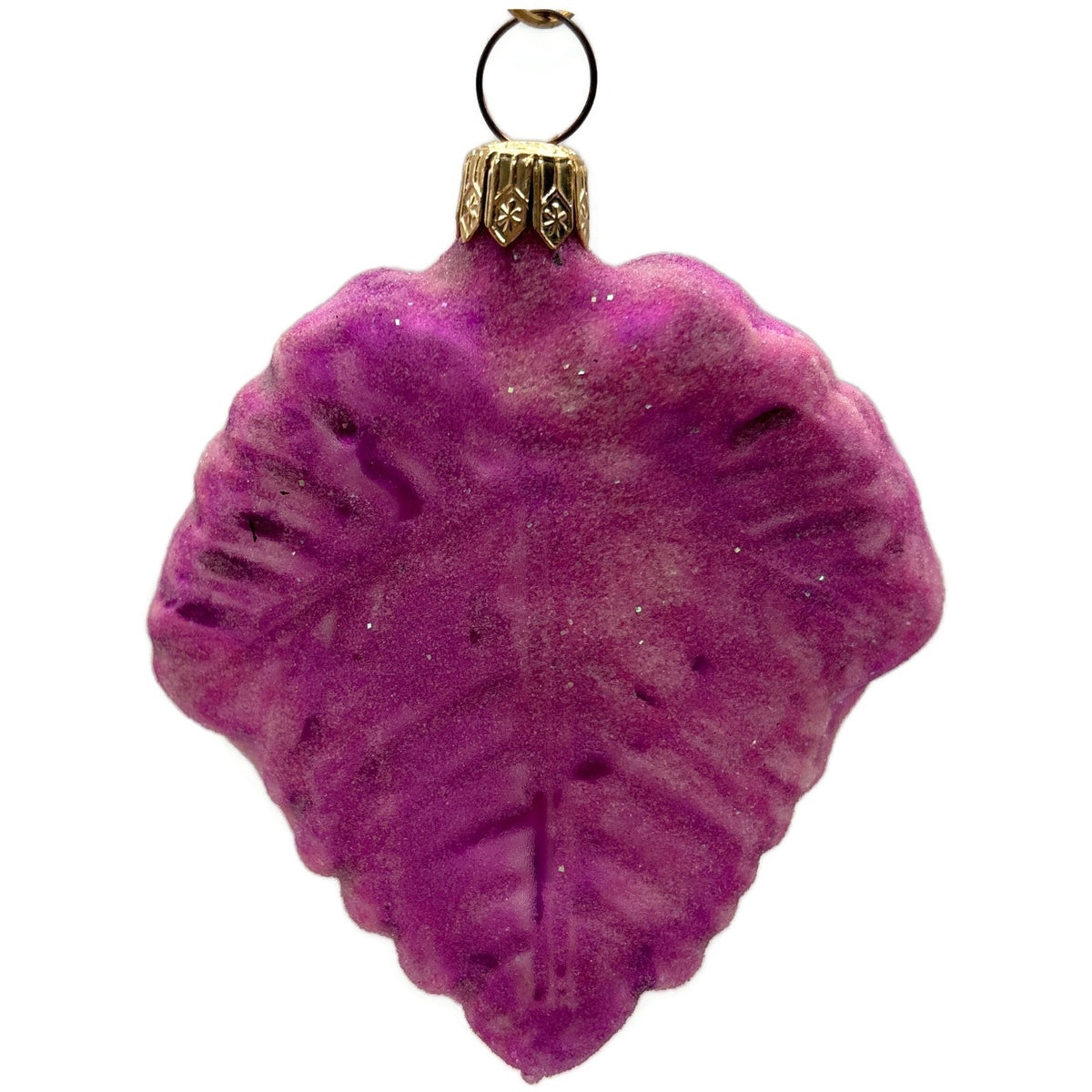 Christopher Radko Autumn Jewels Pink Frosted Leaf Christmas Ornament 96-106-0
