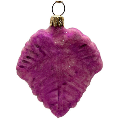 Christopher Radko Autumn Jewels Pink Frosted Leaf Christmas Ornament 96-106-0