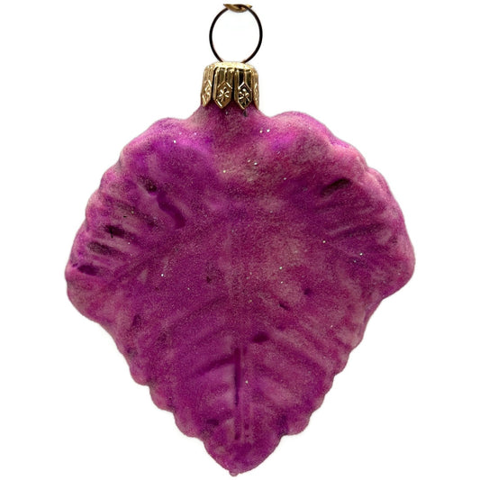 Christopher Radko Autumn Jewels Pink Frosted Leaf Christmas Ornament 96-106-0