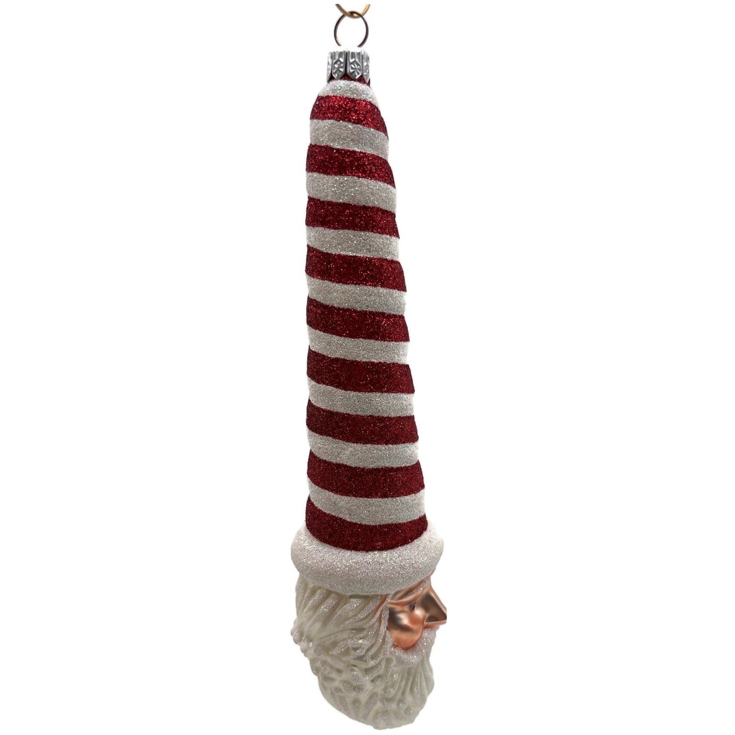 Patricia Breen Sucre Santa Claus Red White Peppermint Striped Christmas Ornament