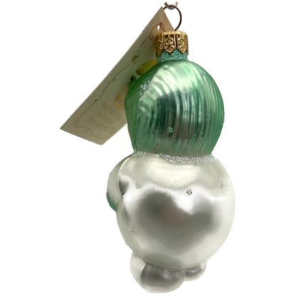Patricia Breen Snowbaby Green Snowflakes Snowman White Christmas Tree Ornament