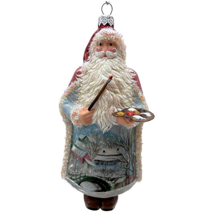 Patricia Breen Sandvika Santa Red Artistic Scene Christmas Tree Ornament AIC