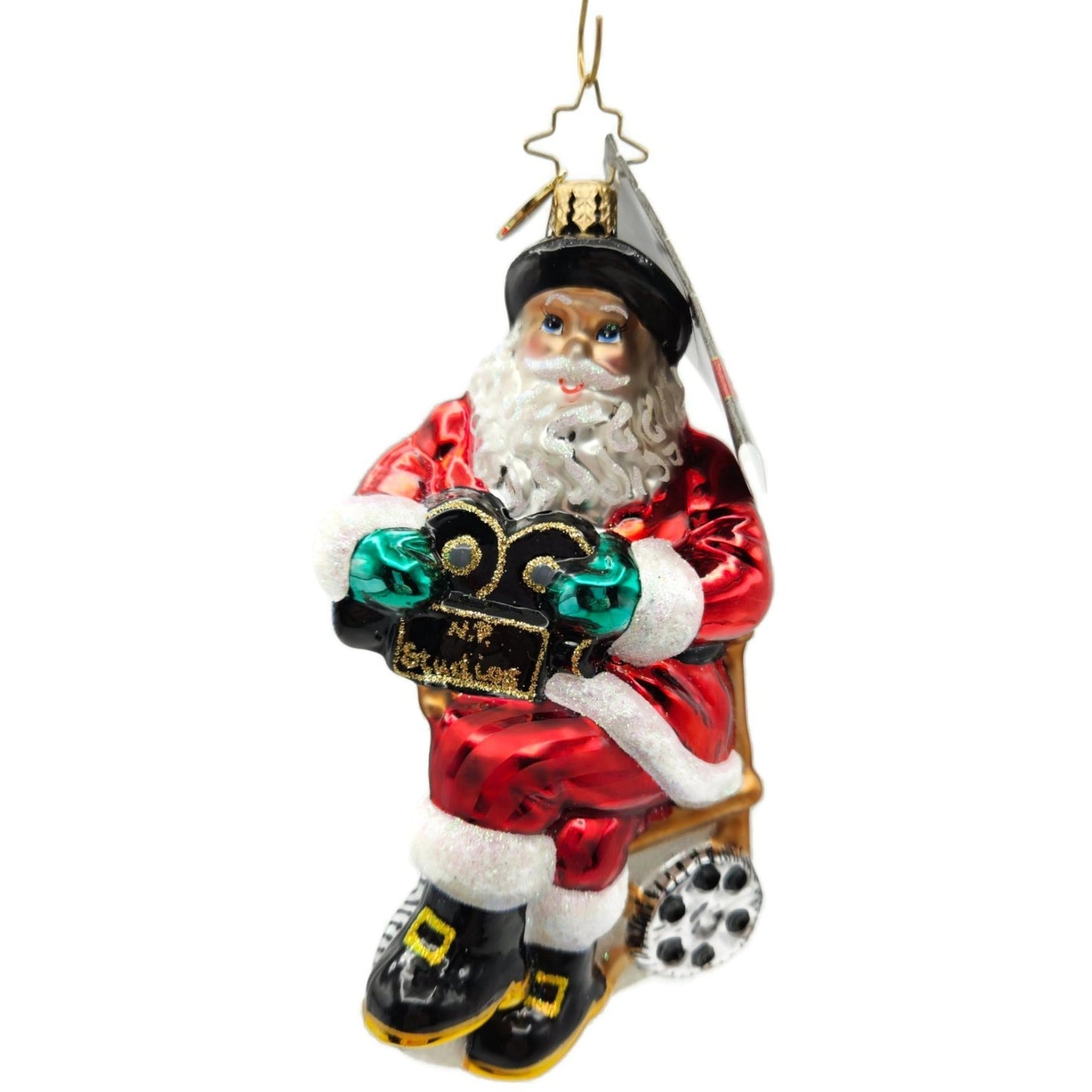 Christopher Radko Hollywood Ho Ho Ho Director Santa Christmas Ornament 1015283