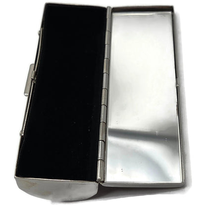 Judith Leiber Lipstick Case Pink Swarovski Crystals Silver Tone with Dust Bag