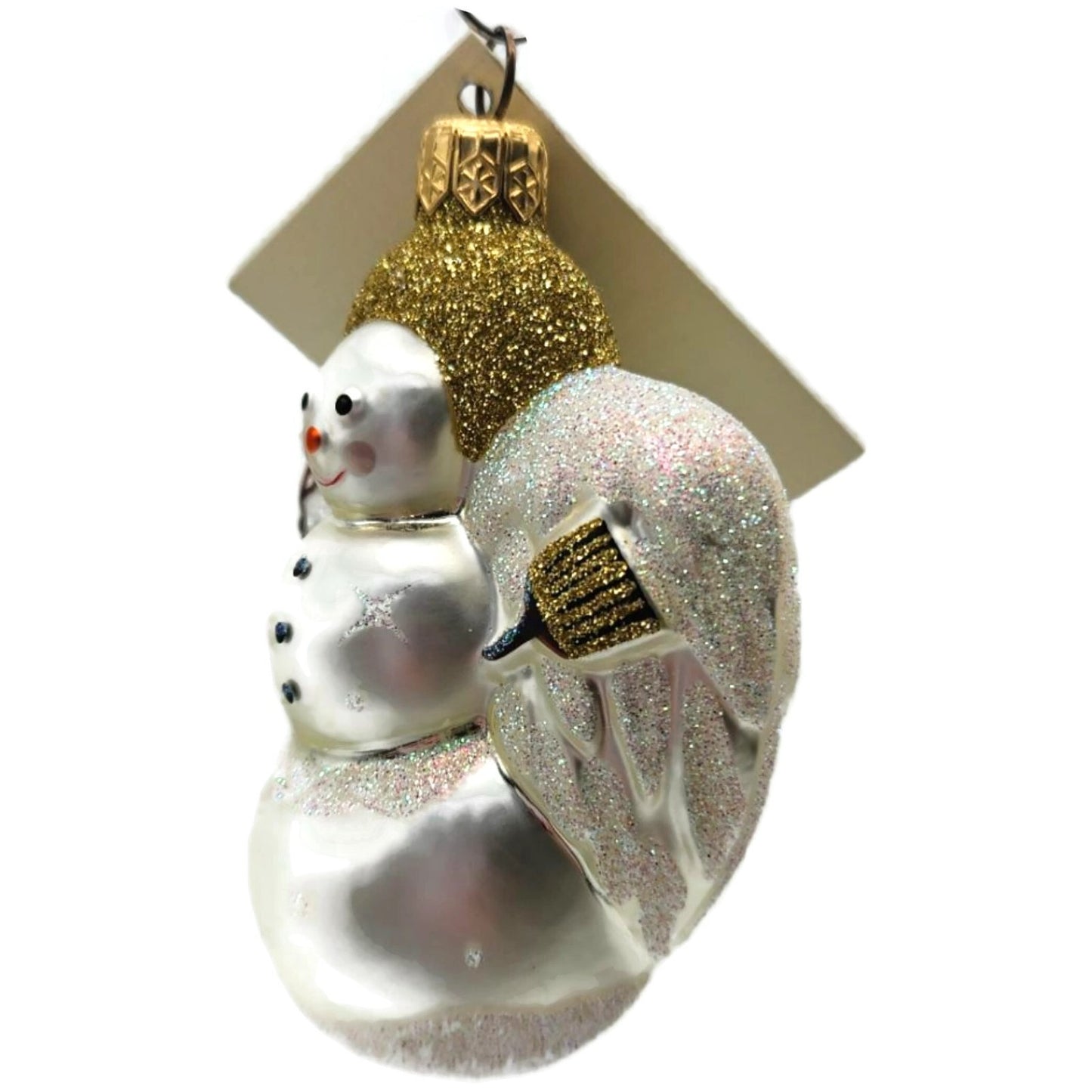 Patricia Breen Angel For Catlin Gold Pearl White Glitter Christmas Tree Ornament